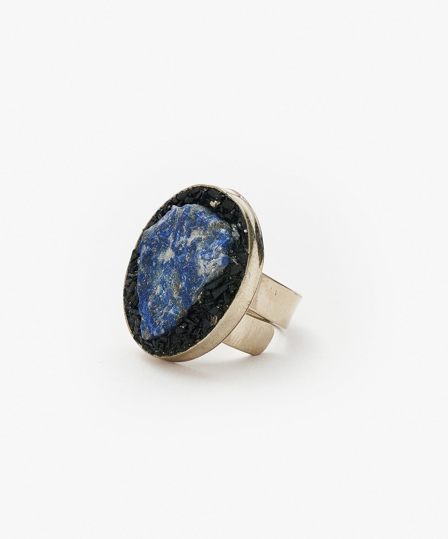 ANILLO GEOMETRICO OVALO DE LAPIZLAZULI