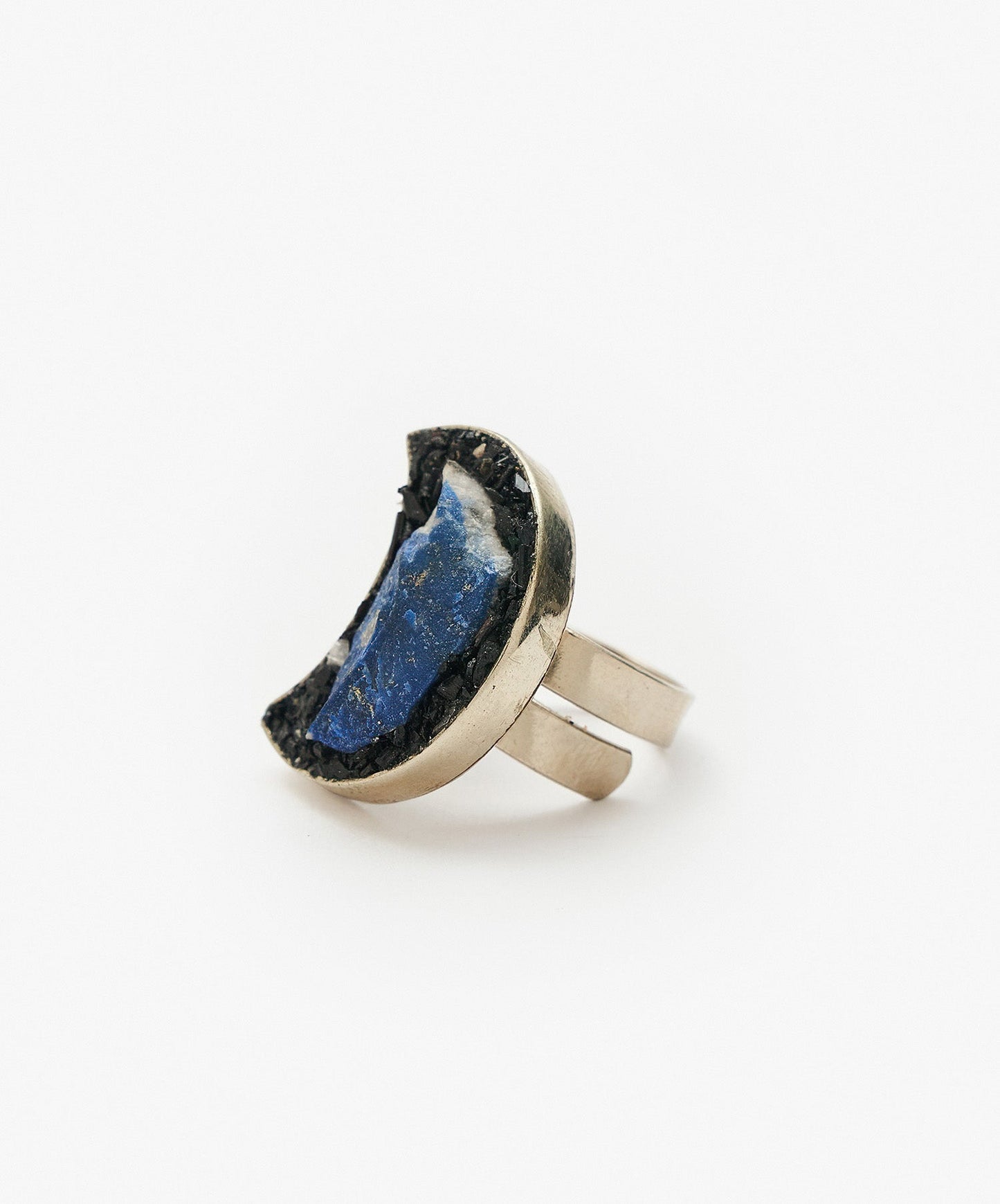 ANILLO GEOMETRICO LUNA DE LAPIZLAZULI