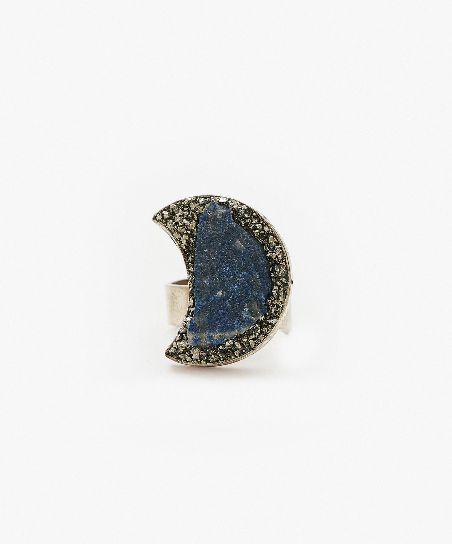 ANILLO GEOMETRICO LUNA DE LAPIZLAZULI