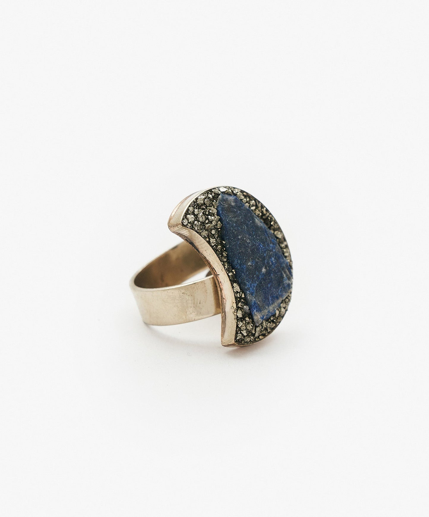 ANILLO GEOMETRICO LUNA DE LAPIZLAZULI
