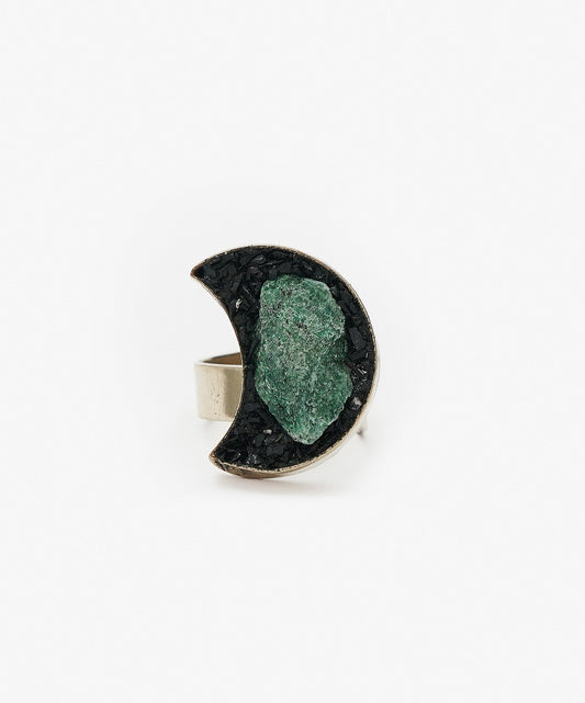 ANILLO GEOMETRICO LUNA DE FUCHSITA