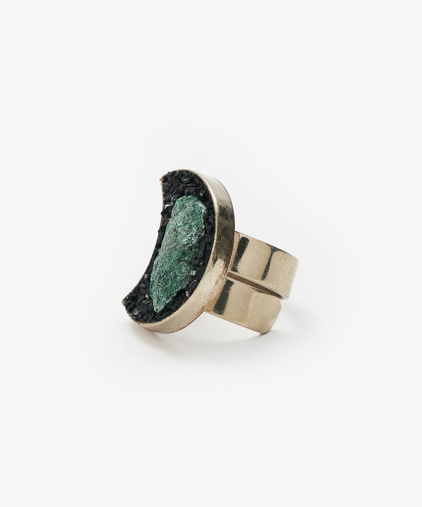 ANILLO GEOMETRICO LUNA DE FUCHSITA