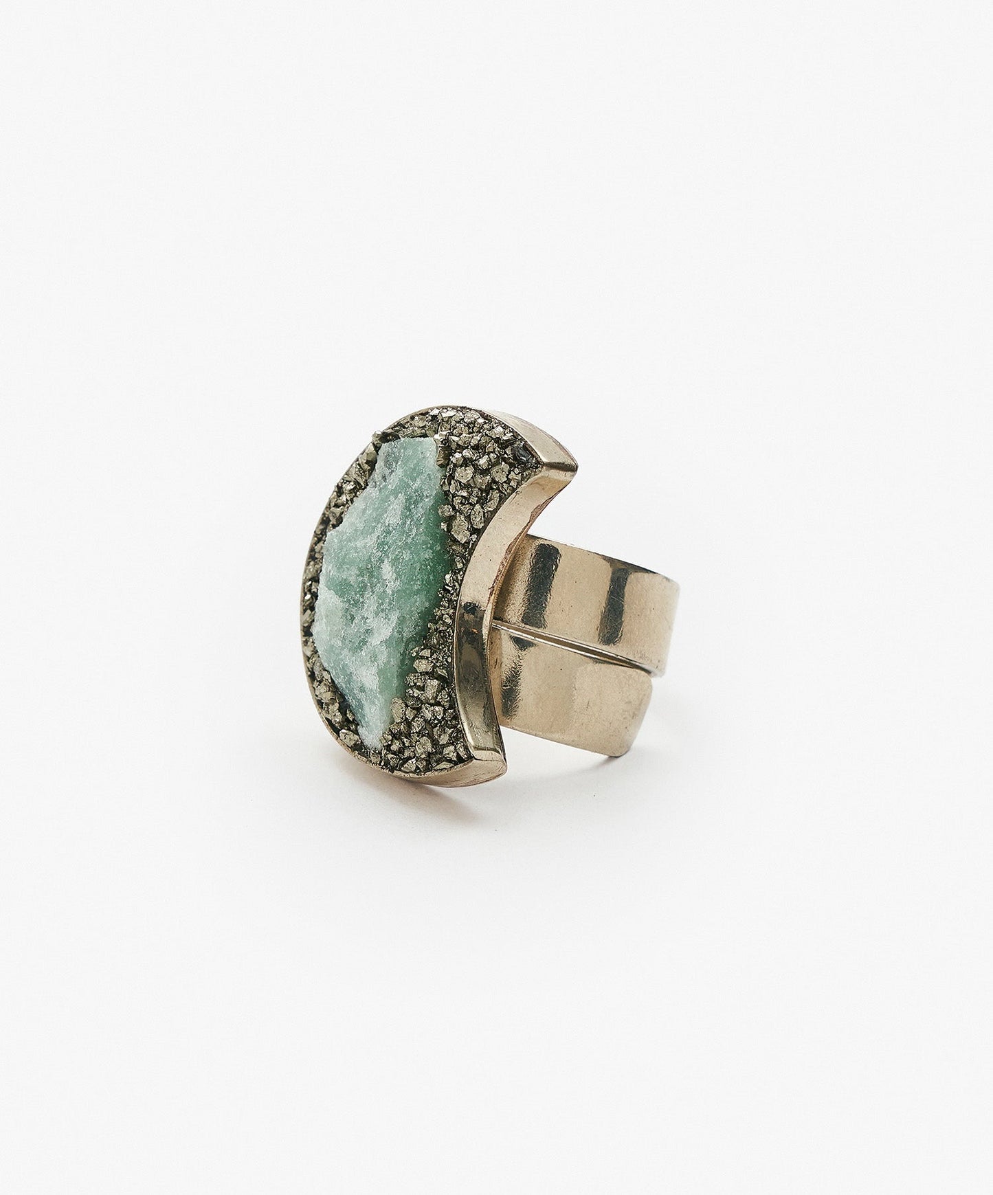 ANILLO GEOMETRICO LUNA DE FUCHSITA