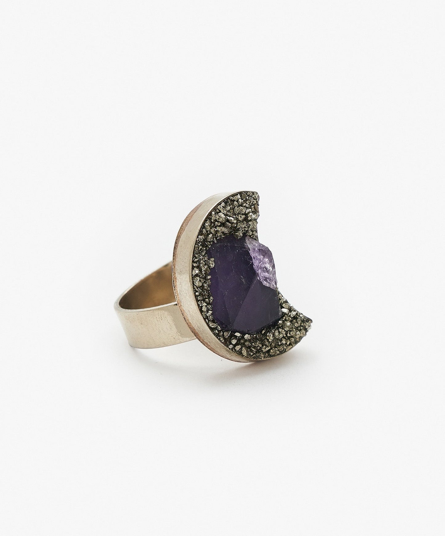 ANILLO GEOMETRICO LUNA DE PUNTA DE AMATISTA