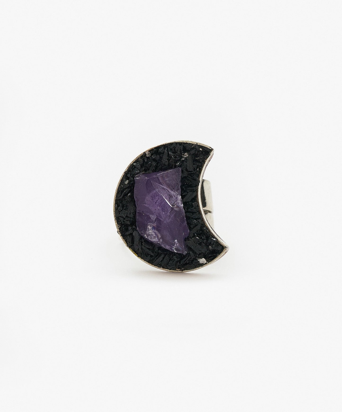 ANILLO GEOMETRICO LUNA DE PUNTA DE AMATISTA