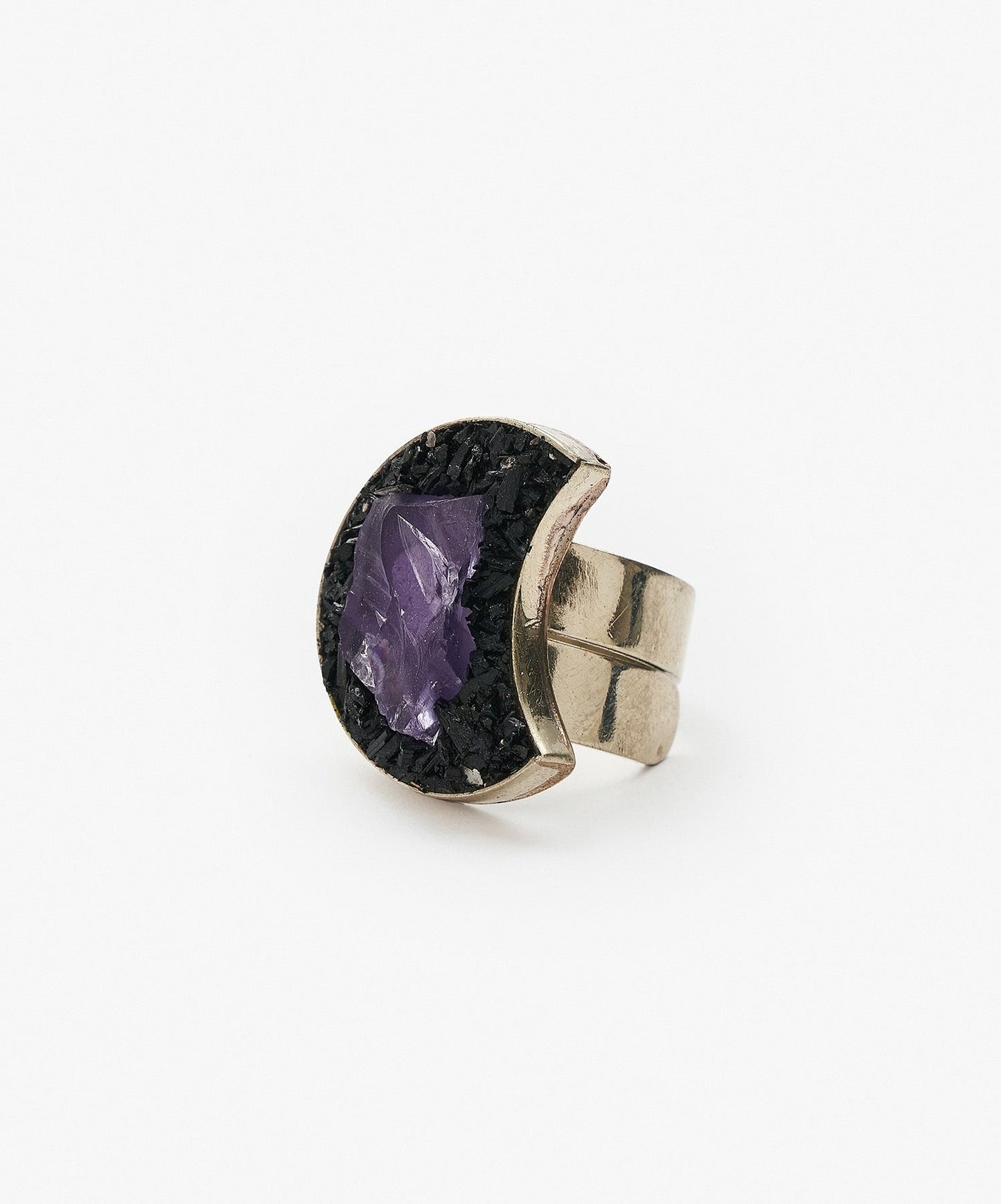 ANILLO GEOMETRICO LUNA DE PUNTA DE AMATISTA