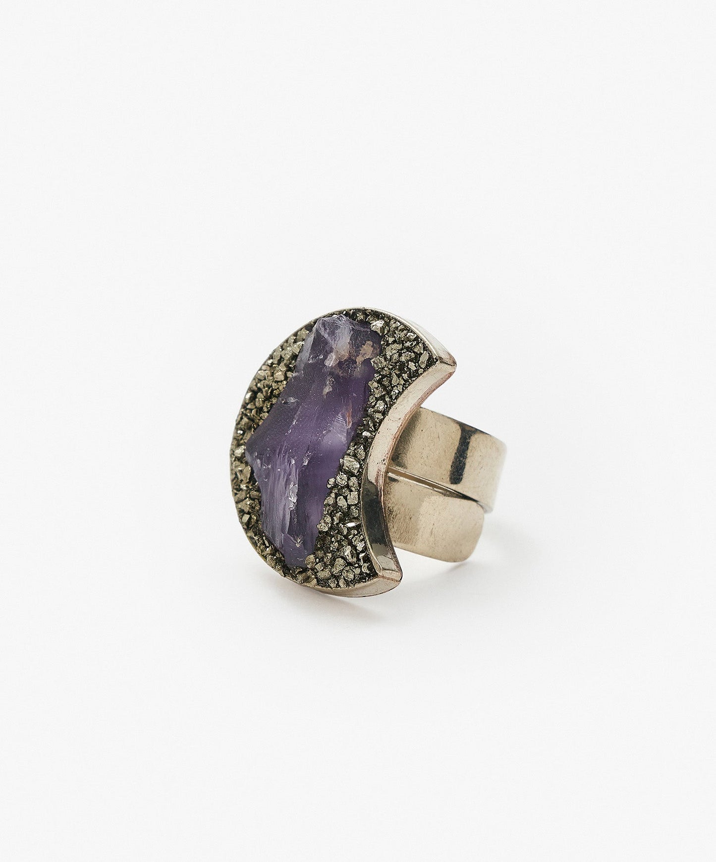 ANILLO GEOMETRICO LUNA DE AMATISTA