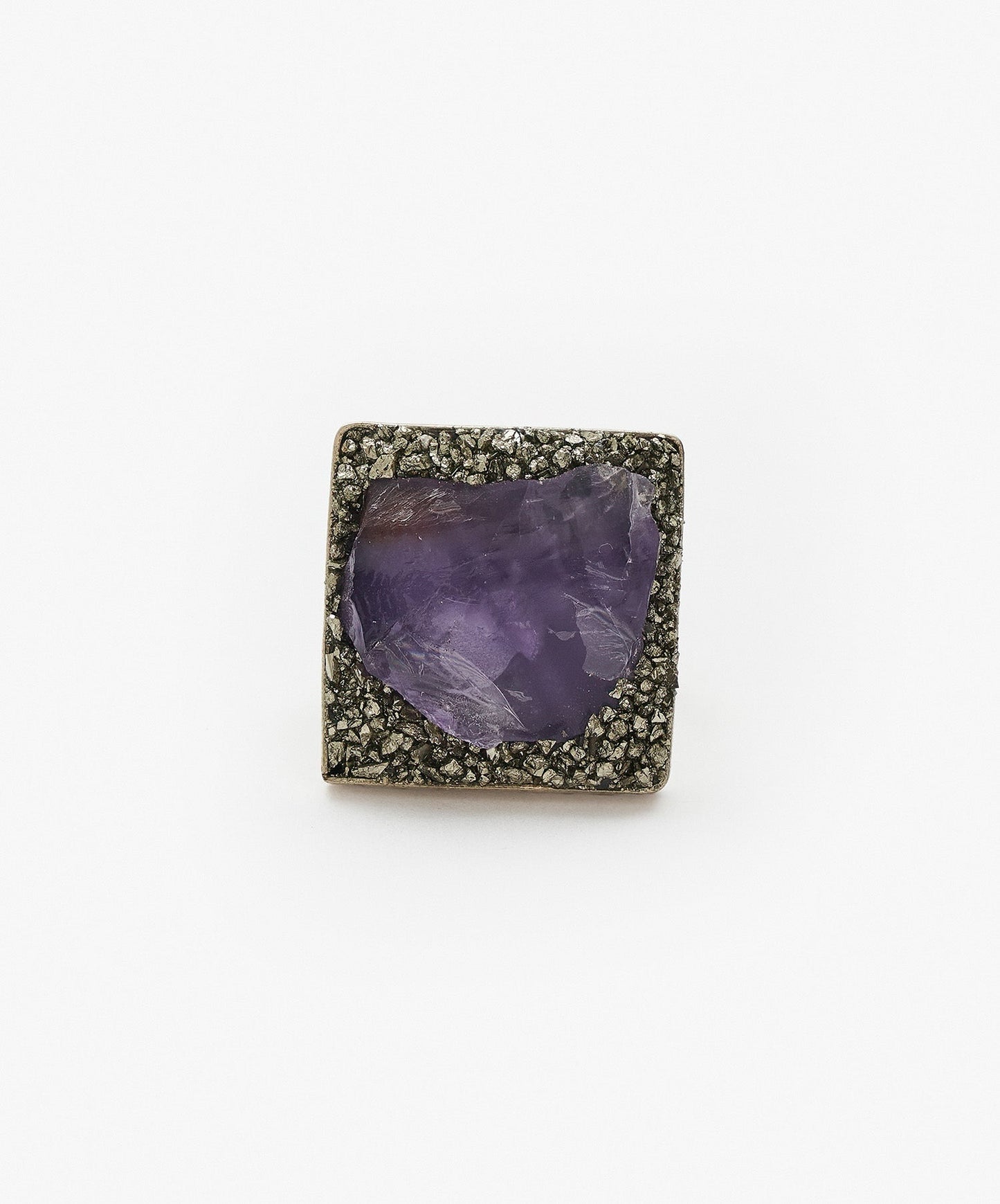 ANILLO GEOMETRICO CUADRADO DE AMATISTA