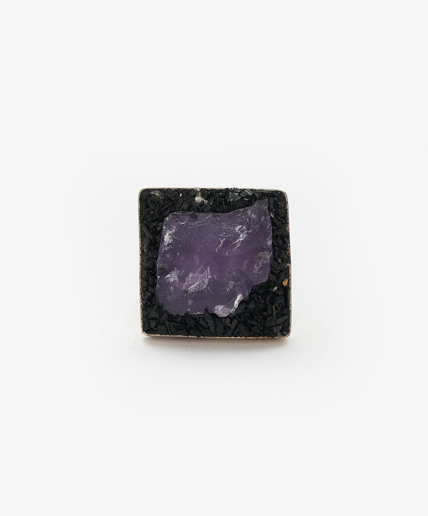 ANILLO GEOMETRICO CUADRADO DE AMATISTA