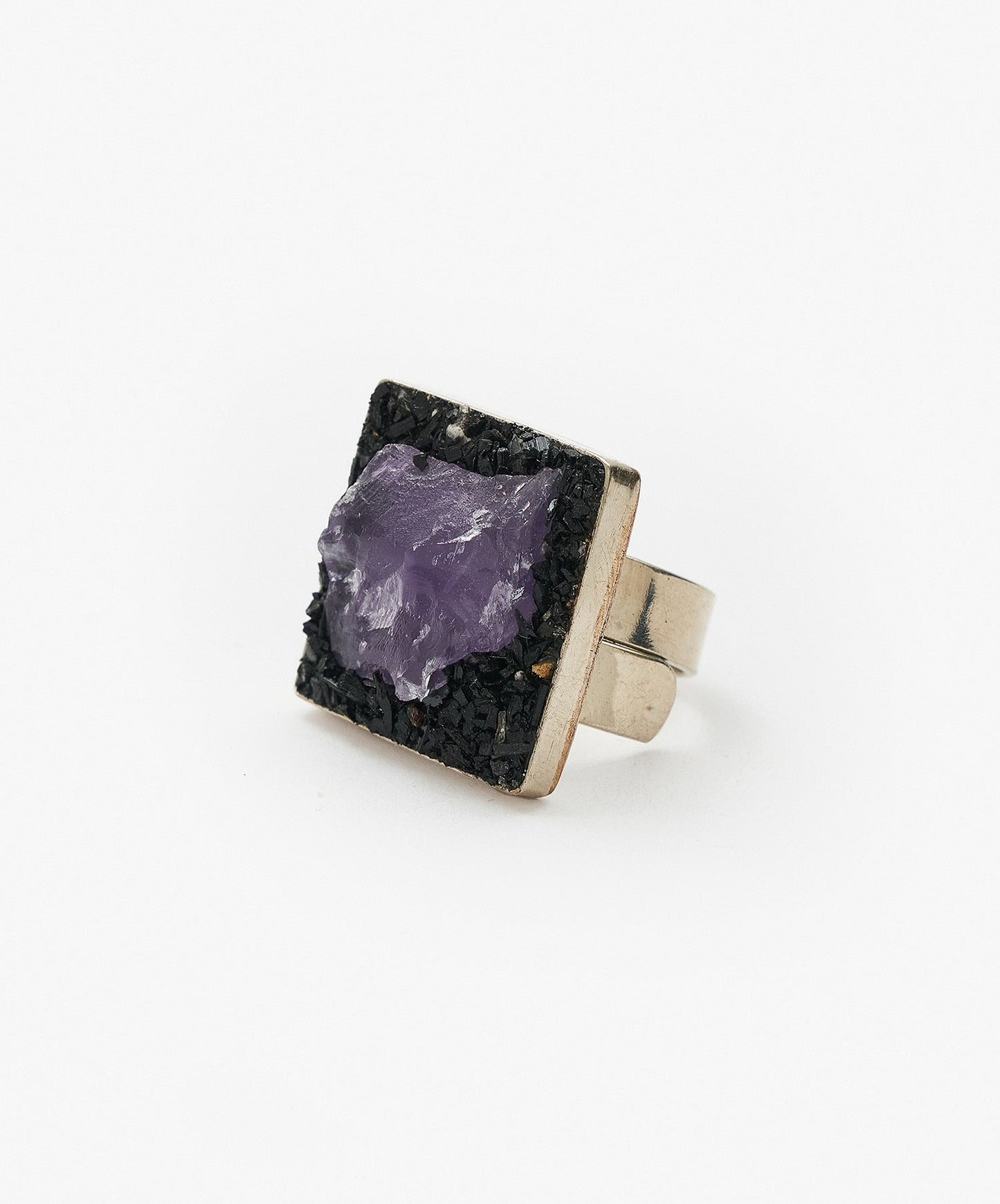 ANILLO GEOMETRICO CUADRADO DE AMATISTA