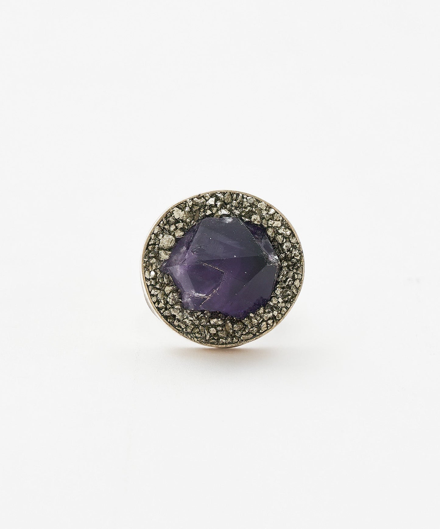 ANILLO GEOMETRICO CIRCULO DE PUNTA DE AMATISTA