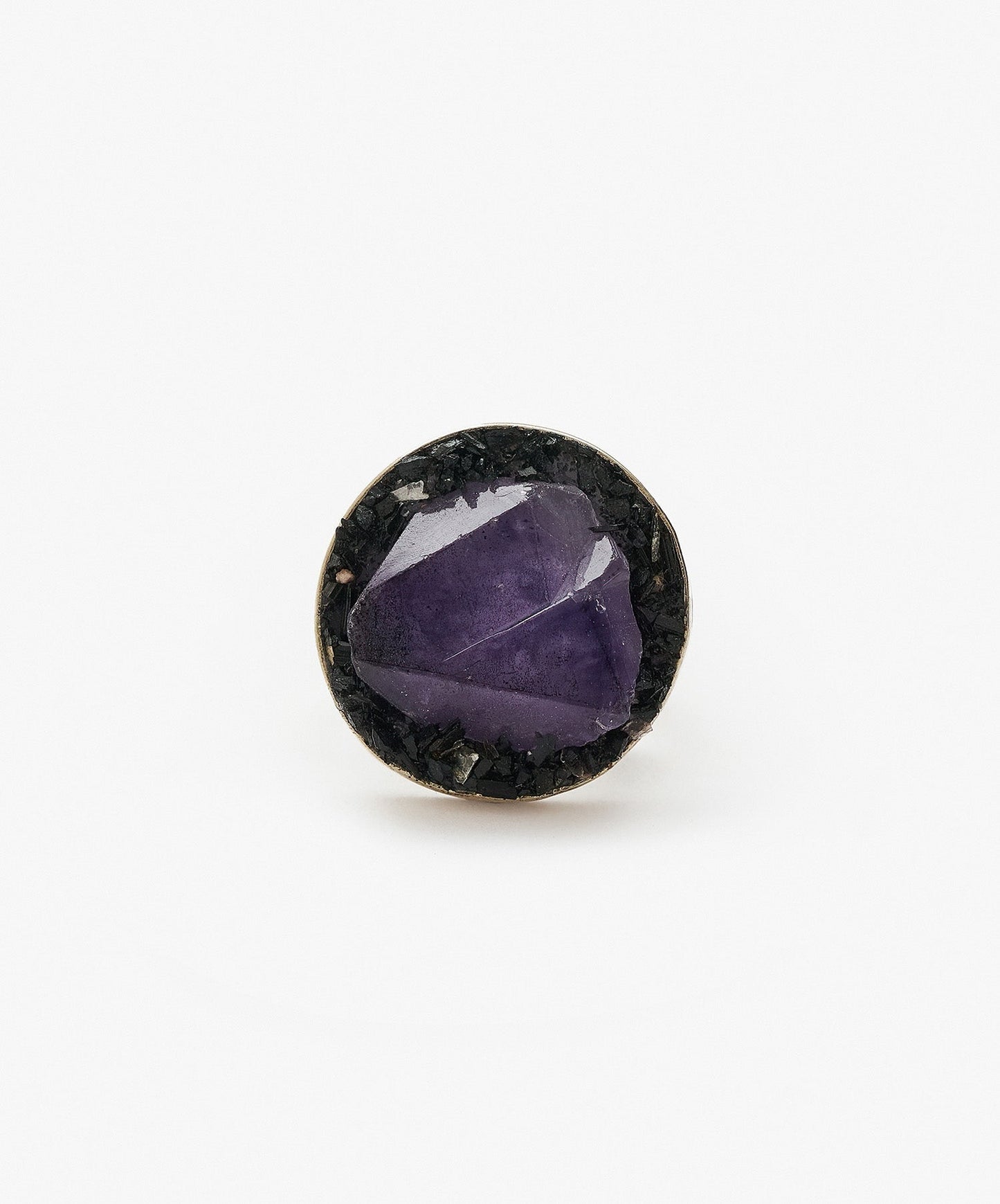ANILLO GEOMETRICO CIRCULO DE PUNTA DE AMATISTA