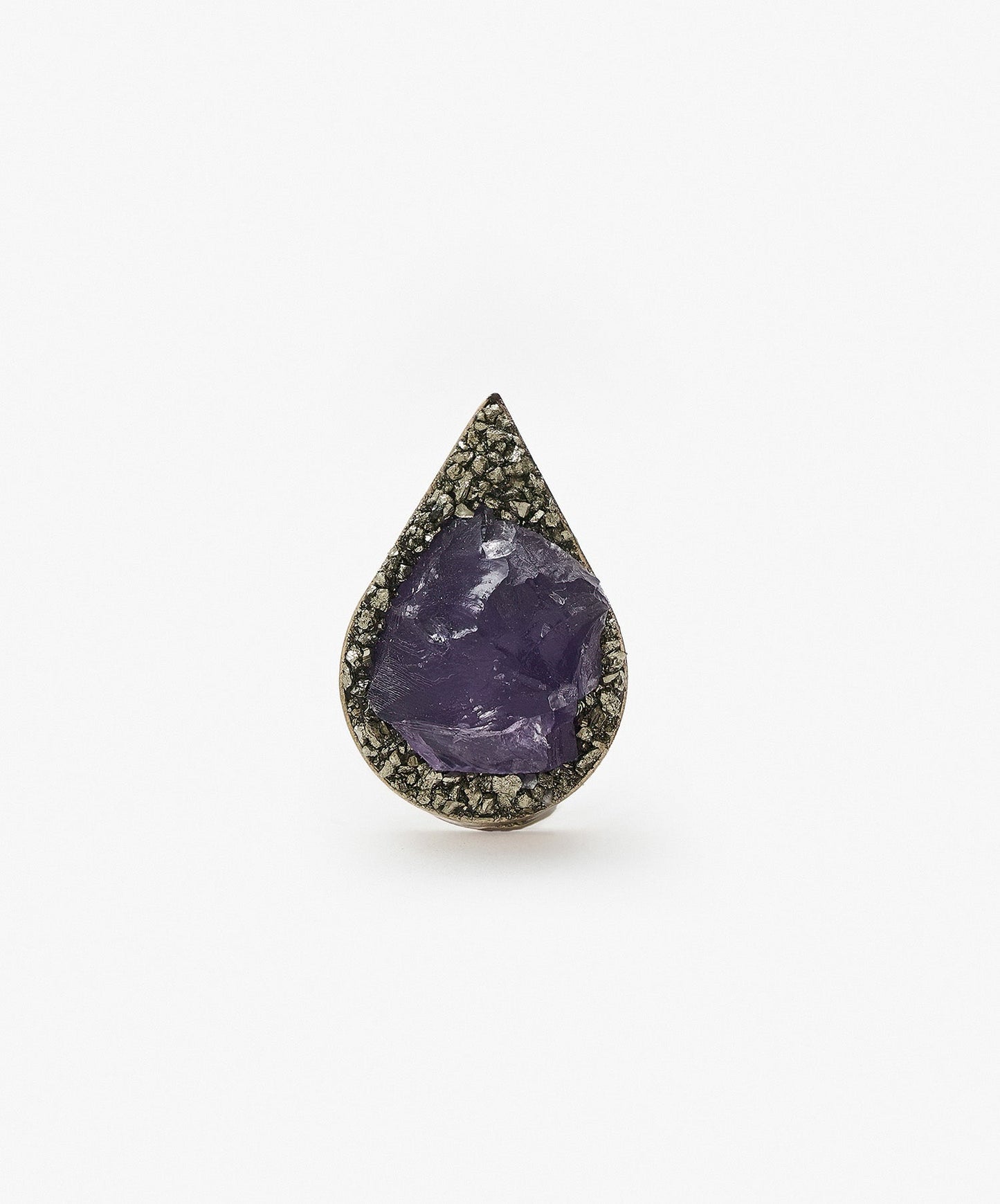 ANILLO GEOMETRICO GOTA DE AMATISTA