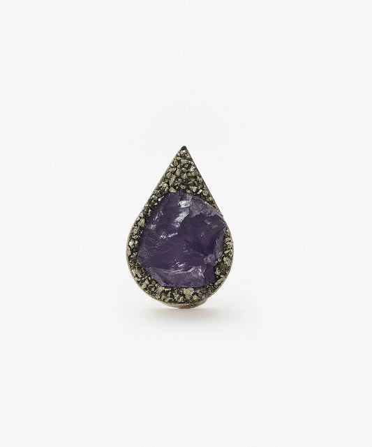 ANILLO GEOMETRICO GOTA DE AMATISTA