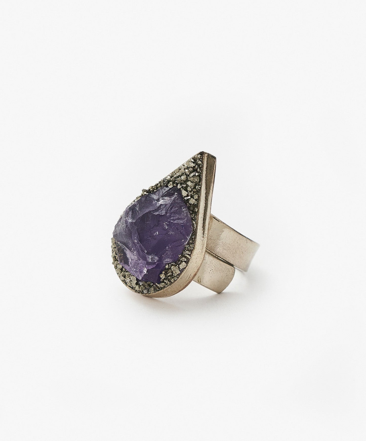 ANILLO GEOMETRICO GOTA DE AMATISTA