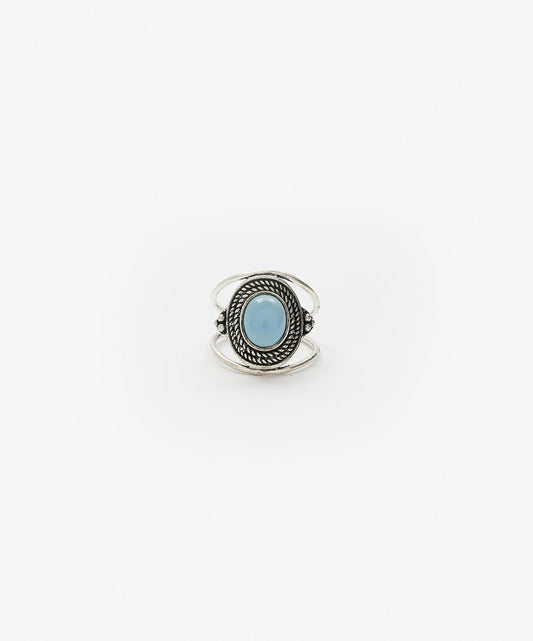 ANILLO TARUMI DOBLE DE AGATA AZUL