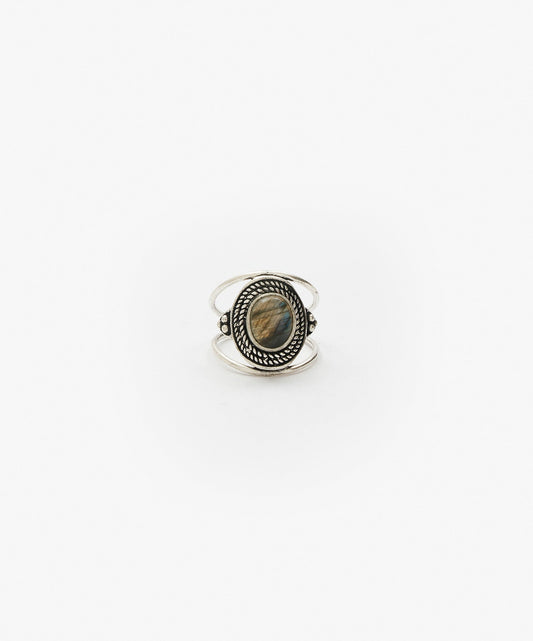ANILLO TARUMI DOBLE DE LABRADORITA