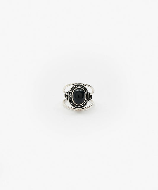 ANILLO TARUMI DOBLE DE ONIX NEGRO