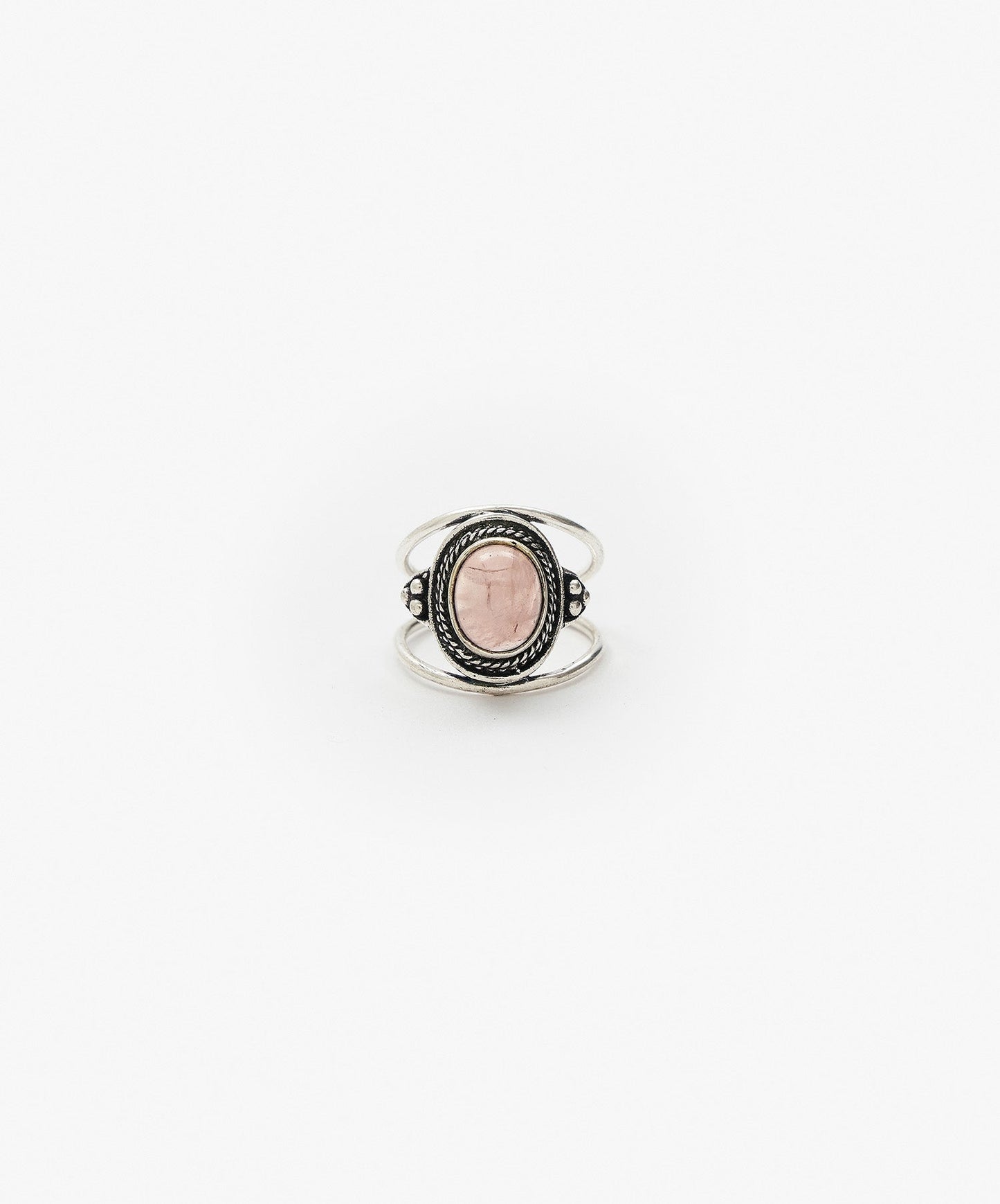 ANILLO TARUMI DOBLE DE CUARZO ROSA
