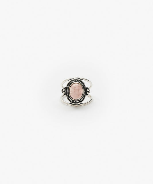 ANILLO TARUMI DOBLE DE CUARZO ROSA