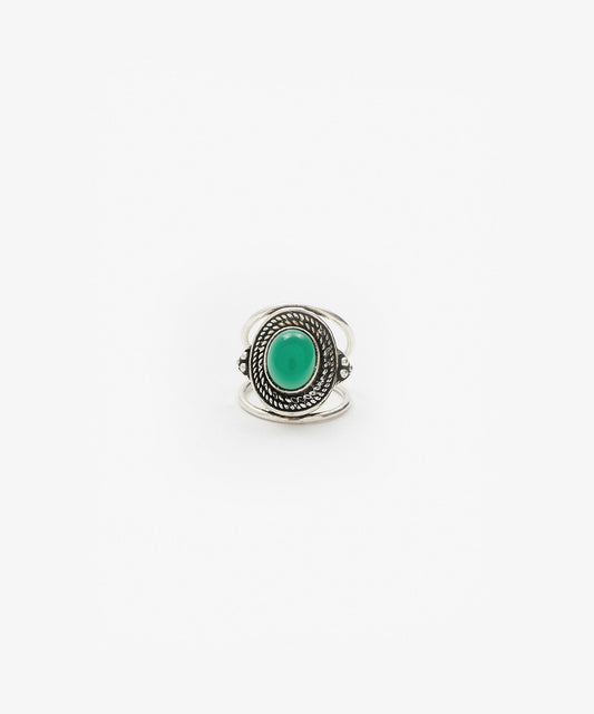 ANILLO TARUMI DOBLE DE AGATA VERDE
