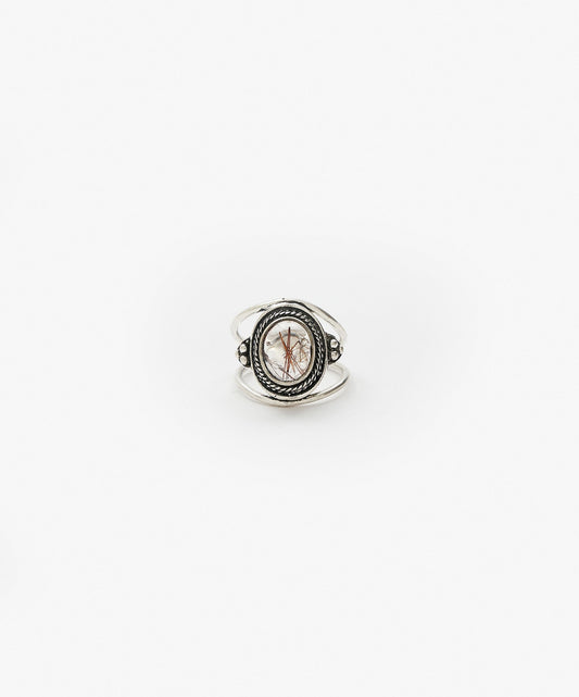 ANILLO TARUMI DOBLE DE CUARZO RUTILADO