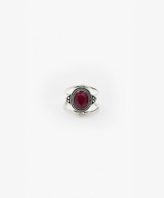 ANILLO TARUMI DOBLE DE RUBI FACETADO